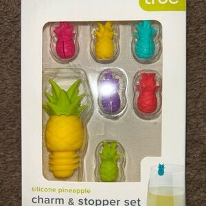 True & Co. Silicone Pineapple Charm & Stopper Set - Multicolor